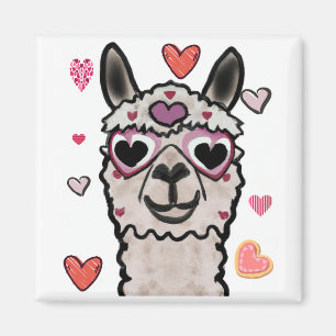 Imã Legal Llama com óculos cardíacos