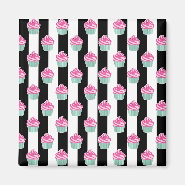 Imã Legal Trendy Bleck e Withe, bolos de taça (Frente)