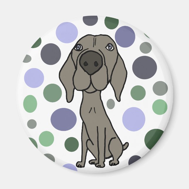 Imã Legal Weimaraner e Abstrato de padrão de círculo (Frente)