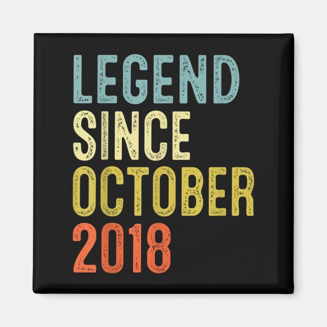 Imã Legend Since October 2018 7th Birthday 7 Year Old  (Frente)