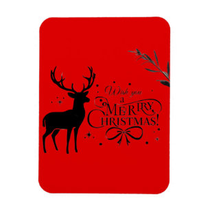 Ímã Legenda de natal Reindeer Art com desejos de Natal