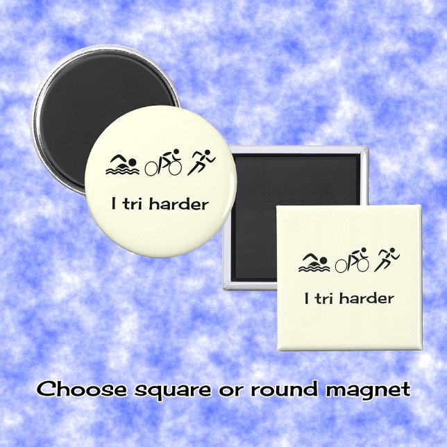 Imã Legenda de pictograma engraçada de Triathlon (Criador carregado)