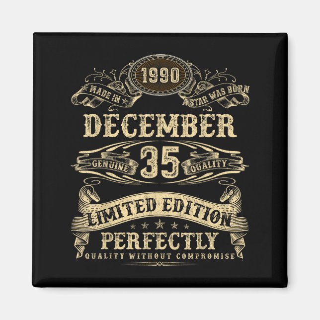 Imã Legendary Man Born December 1990 35th Birthday  (Frente)