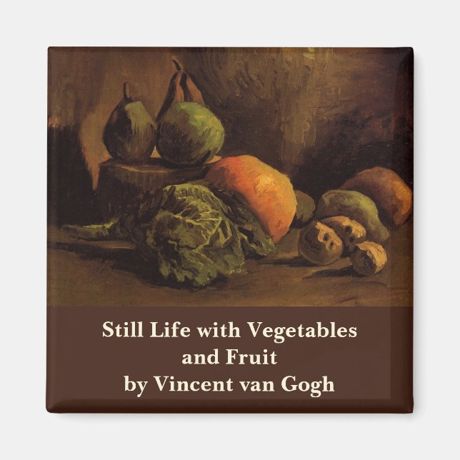 Imã Legumes e Frutas de Vincent van Gogh (Frente)