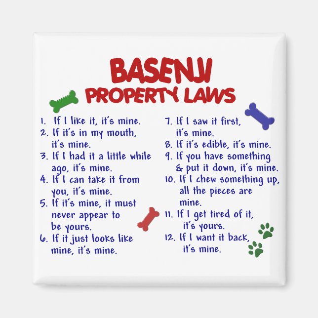 Imã Lei de Propriedade BASENJI 2 (Frente)