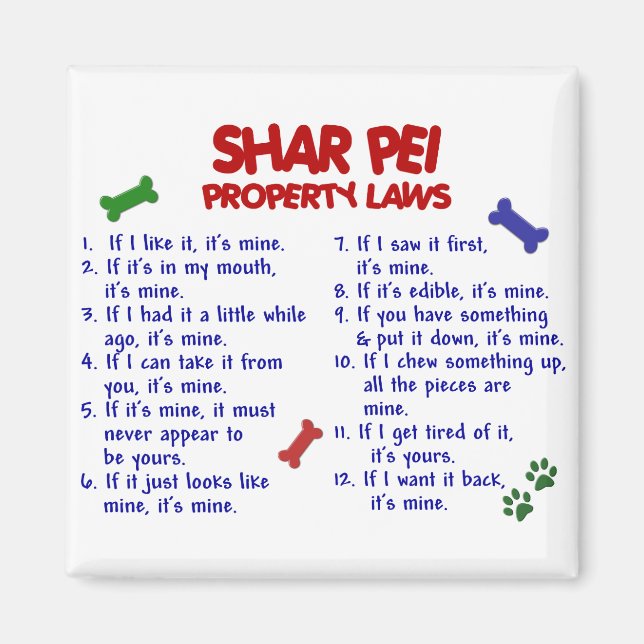 Imã Lei de Propriedade SHAR PEI 2 (Frente)