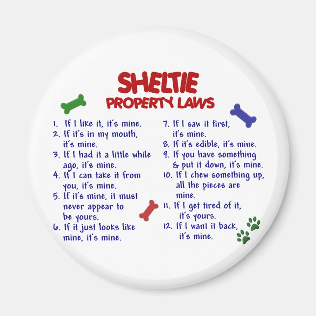 Imã Lei de Propriedade SHELTIE 2 (Frente)