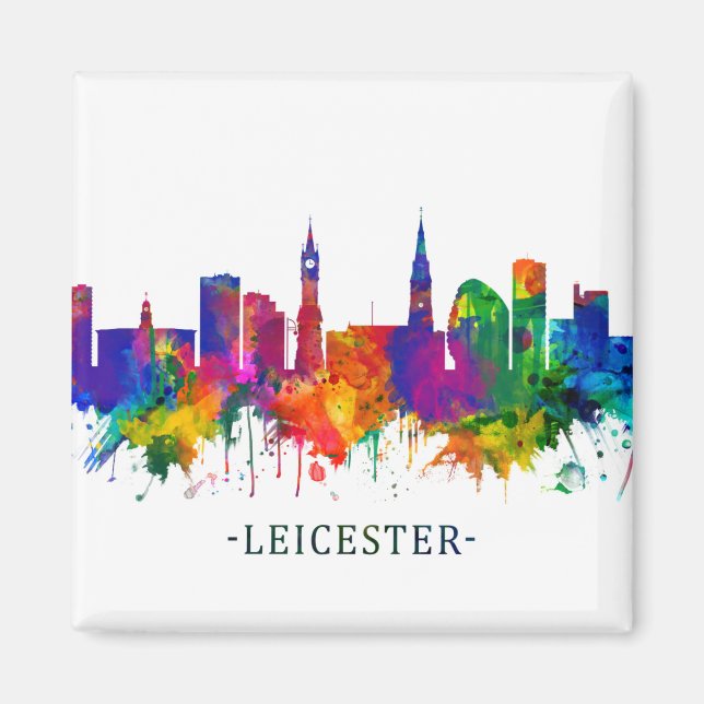 Imã Leicester England Skyline (Frente)