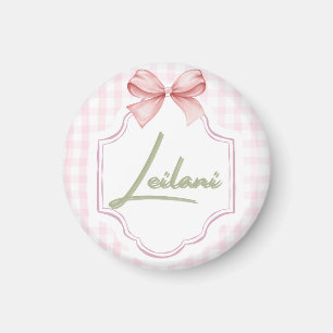 Imã Leilani Baby Nursery Gingham Personalizado
