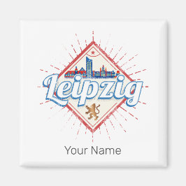 Imã Leipzig Alemanha Saxónia Retro Skyline Vintage