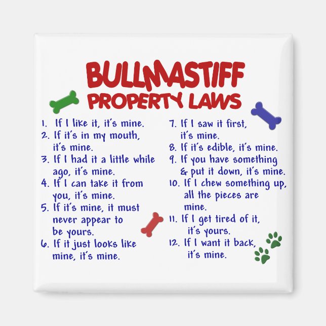 Imã Leis de propriedade BULLMASTIFF 2 (Frente)