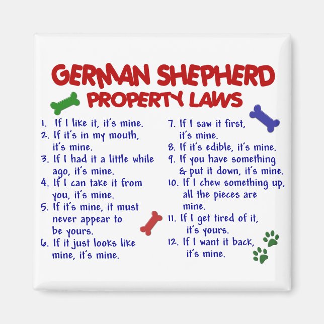 Imã Leis de propriedade de german shepherd 2 (Frente)