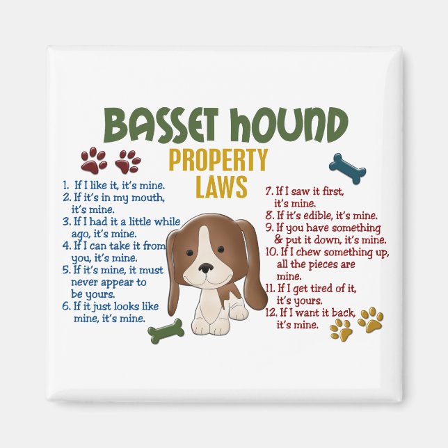 Imã Leis de Propriedade de Hound Basset 4 (Frente)