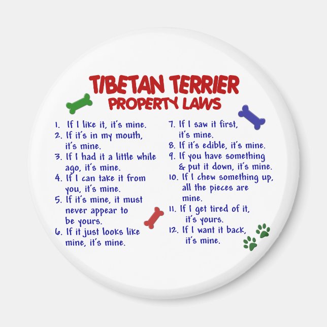 Imã Leis de propriedade do TERRIER TIBETAN 2 (Frente)