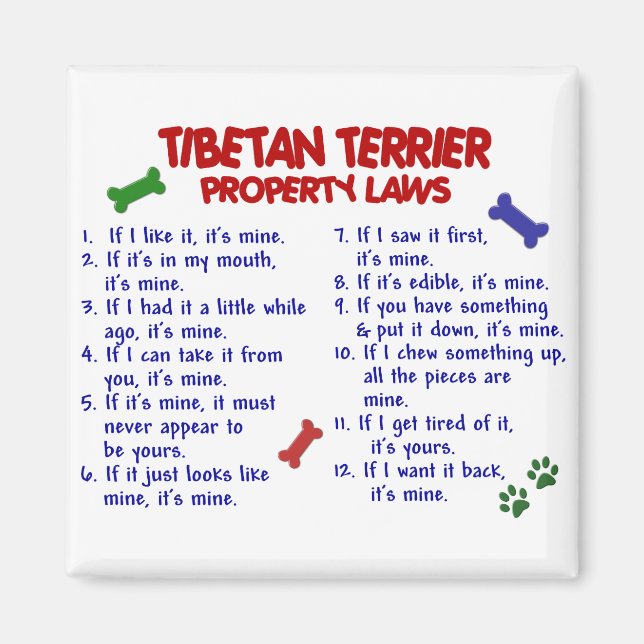 Imã Leis de propriedade do TERRIER TIBETAN 2 (Frente)
