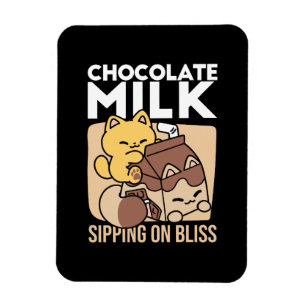 Ímã Leite de Chocolate Bebendo Felicidade – Comida de