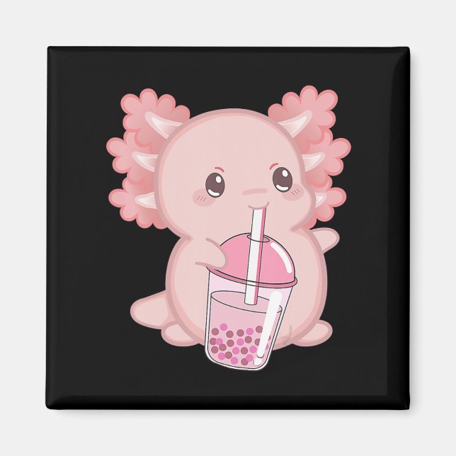 Imã Leite De Morango Cute Axolotl Japonês, Manguinheir (Frente)