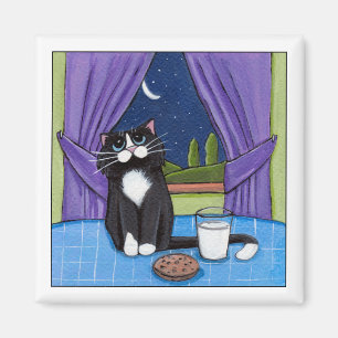 Imã Leite e um biscoito - ímã do gato