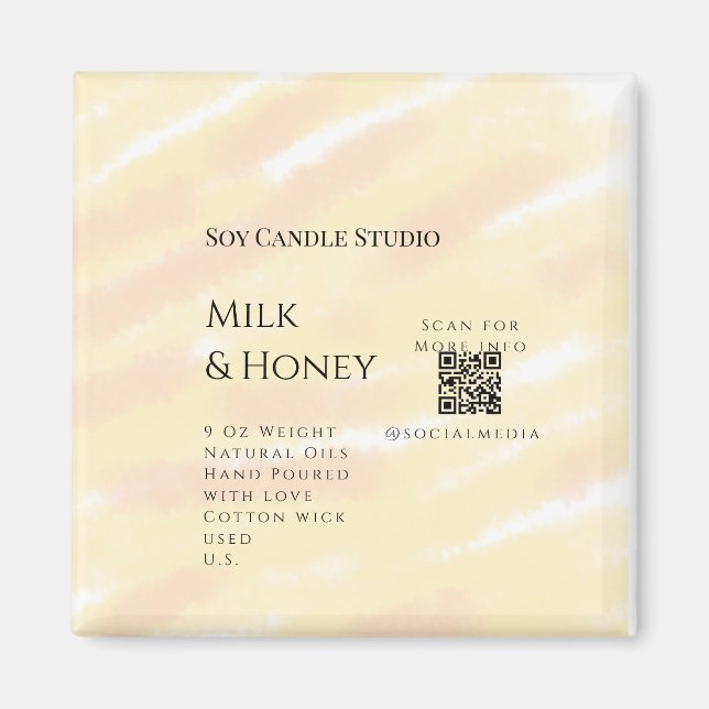 Imã Leite mel soja negócio adicionar q r código tex (Frente)