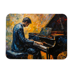 Ímã Leitor de Piano - Pintura de Óleo