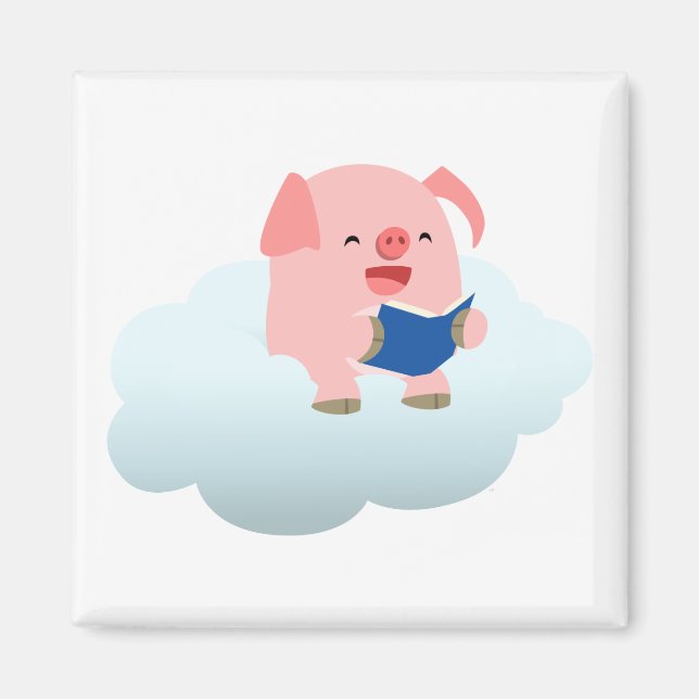 Imã Leitor de Porte de Cartoon de Cubo no Cloud Magnet (Frente)