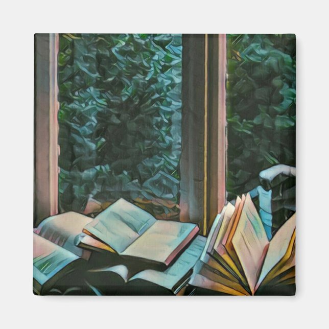 Imã Leitura de presente de trabalho de arte (Frente)