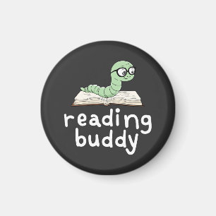 Imã Leitura do Bookworm da Bonita com o Livro