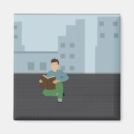 Imã Leitura do garoto - ímã