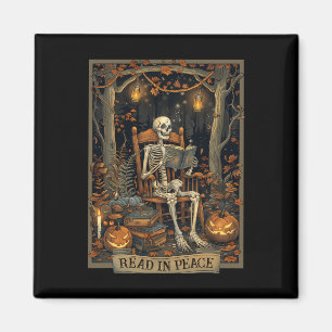 Imã Leitura Engraçada Em Paz Skeleton Halloween Lido N