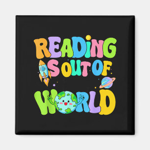 Imã Leitura fofa é fora deste mundo livros espaciais