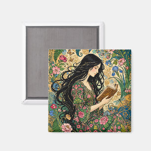 Imã Leitura no Jardim Art Nouveau 