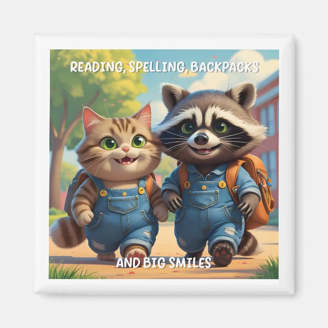 Imã Leitura, Ortografia, Backpack e Sorriso (Frente)