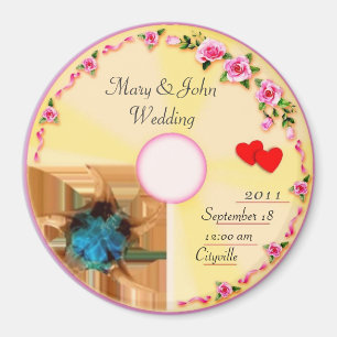 Imã Lembrança CD do casamento da etiqueta