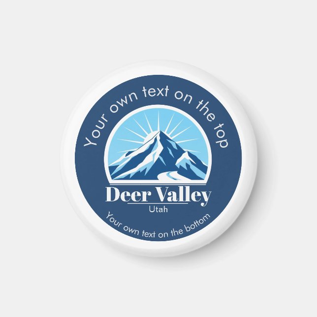 Imã Lembrança da área de esqui Deer Valley Utah (Frente)