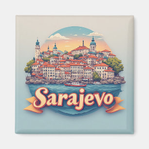 Imã 🧲 Lembrança da Cidade de Sarajevo Para Coleção em