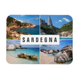 Ímã Lembrança da colagem de quatro praias de Sardinia