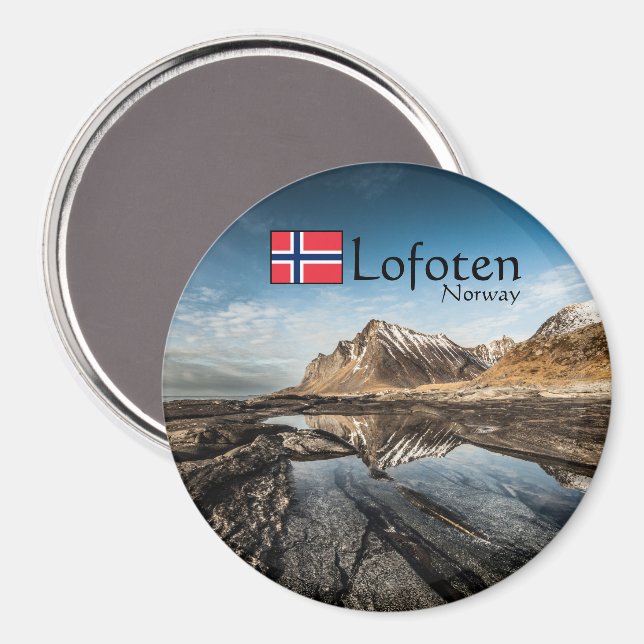 Imã Lembrança da Noruega Lofoten (Front/Back)