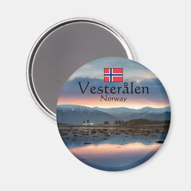 Imã Lembrança da Noruega Vesteralen (Front/Back)