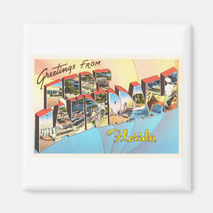 Imã Lembrança das viagens vintage de Florida FL do