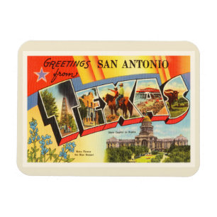 Ímã Lembrança das viagens vintage de San Antonio #2