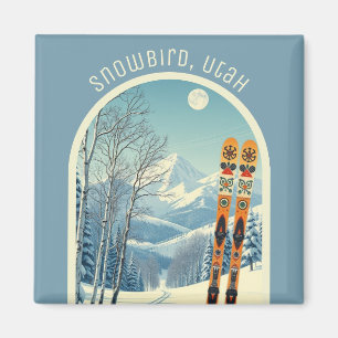 Imã Lembrança de esqui dos Montes Rochosos Snowbird Ut