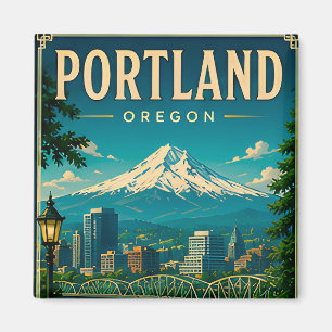 Imã Lembrança de Férias da Silhueta de Portland Oregon