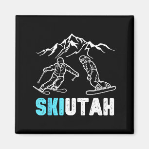 Imã Lembrança de férias de esqui utah esqui snowboard