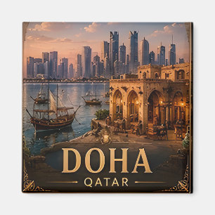 Imã 🧲 Lembrança de Férias em Doha Qatar para Viajante