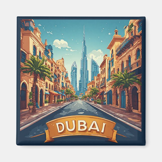 Imã 🧲 Lembrança de Férias em Dubai 🌇 (Frente)