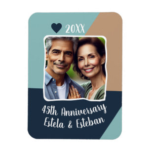 Ímã Lembrança de Foto do 45º Aniversário de Casamento 