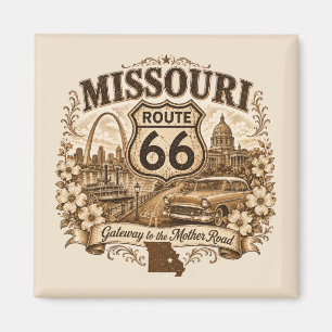 Imã Lembrança de Geladeira Missouri Route 66 Gateway