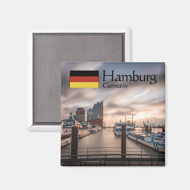 Imã Lembrança de Hamburgo (Front/Back)