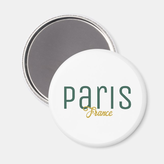 Imã Lembrança de Paris, França (Front/Back)
