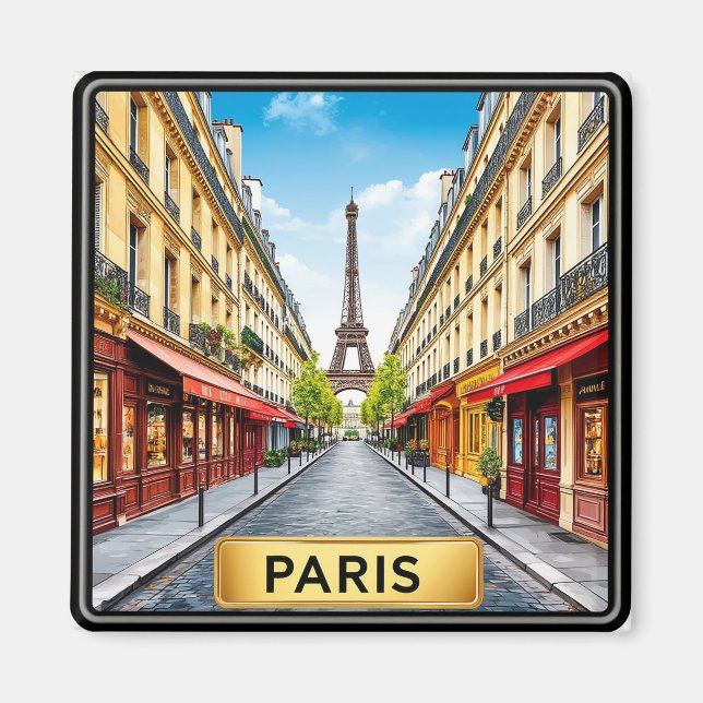 Imã 🧲 Lembrança de Paris França de Sua Viagem (Frente)